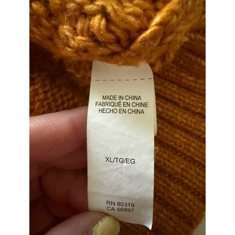 Lucky Brand XL Women’s Quinn Gold Sweater Cable Knit Crew Neck Long Sleeve - Picture 3 of 9